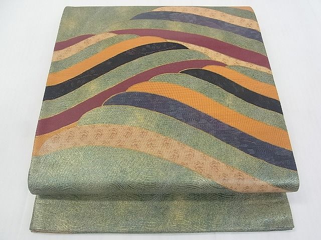 平和屋着物■太鼓柄袋帯 立波文 金彩 逸品 jm3015