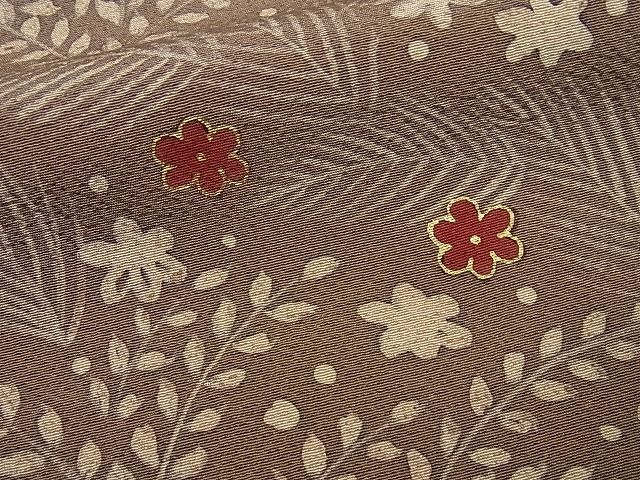 平和屋本店●超希少 品川恭子 訪問着 銀煤竹色地 草花文 金彩 逸品4s150.