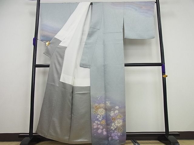 平和屋本店■極上 二代目 久保田一竹 幻の辻が花 訪問着 金通し地 反端付き 逸品4s157