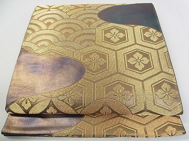 平和屋着物■西陣 六通柄袋帯 流水吉祥文 金糸 引箔 逸品 ud3325