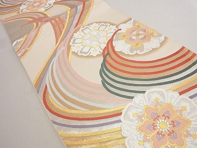平和屋着物■六通柄袋帯 立波正倉院花文 金銀糸 逸品 du3817