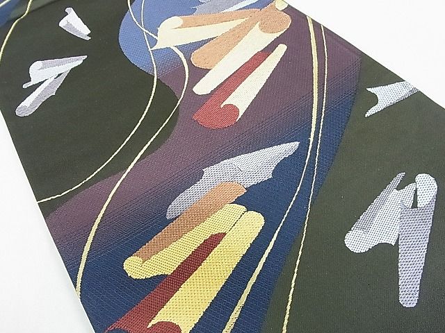 平和屋着物■六通柄袋帯 絵巻 逸品 op8073