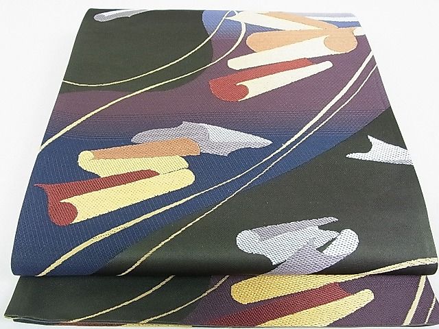 平和屋着物■六通柄袋帯 絵巻 逸品 op8073