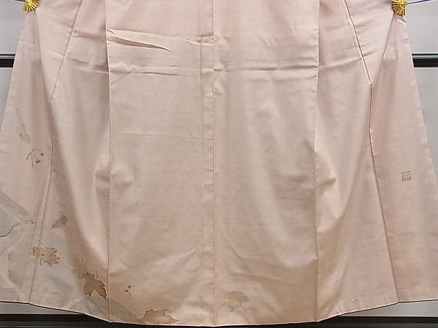平和屋着物■訪問着 作家物 紬地 舞葉文 逸品 ze7798