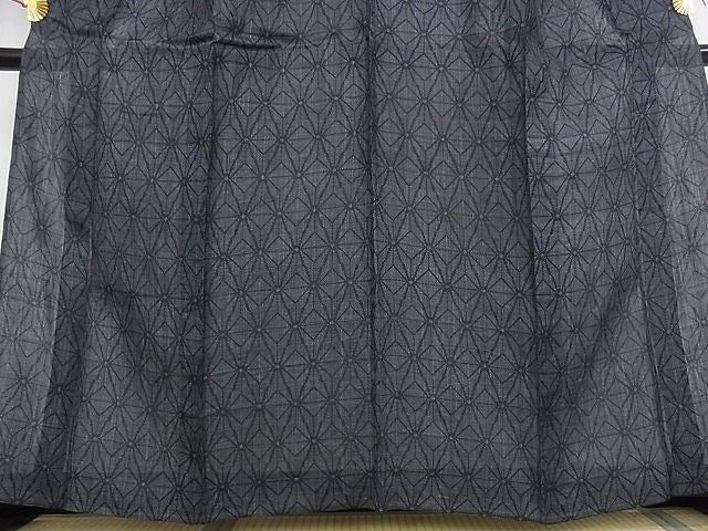平和屋本店■極上 夏物 重要無形文化財 本場宮古上布 麻の葉文様 苧麻 着丈160cm 裄丈67.5cm 逸品 4kk0045