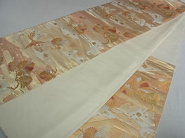 平和屋着物■六通柄袋帯 鳳凰松葉文 金銀糸 逸品 ud3680