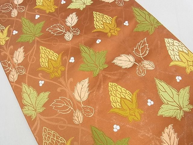 平和屋着物■六通柄 本袋帯 手織 唐草文 逸品 mz3995