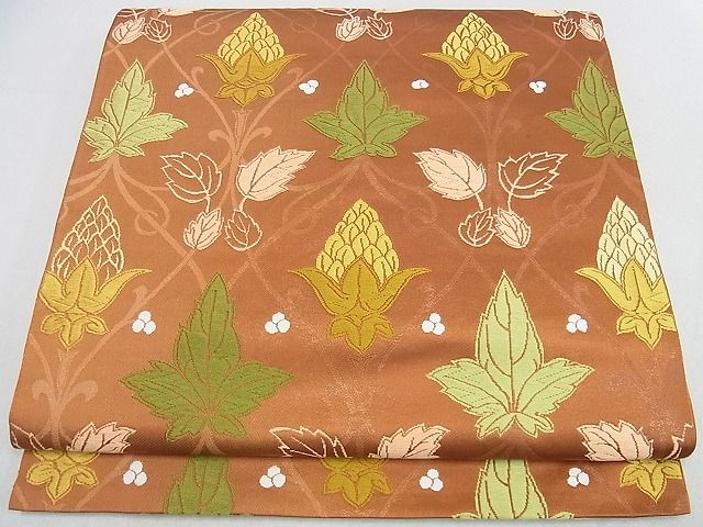 平和屋着物■六通柄 本袋帯 手織 唐草文 逸品 mz3995