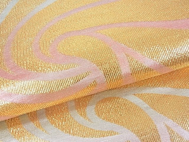 平和屋着物■全通柄袋帯 流線文 金糸 逸品 ya0832