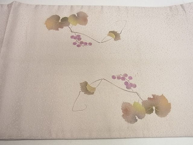 平和屋着物■太鼓柄袋帯 作家物 地紙草花文 金彩 逸品 du3931