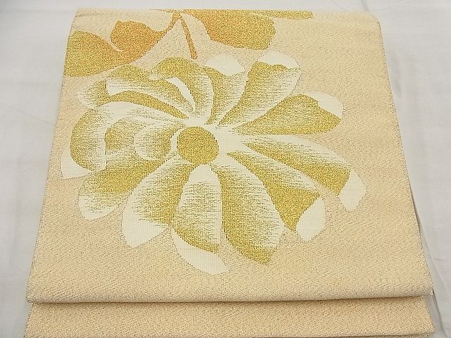 平和屋着物■八寸名古屋帯 綴れ 菊 金糸 逸品 n-ea1306