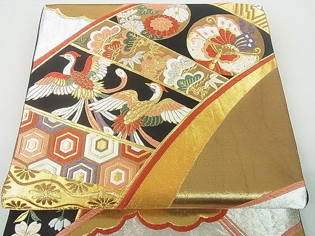 平和屋着物■六通柄袋帯 鳳凰吉祥花鳥文 金銀糸 逸品 sf3783