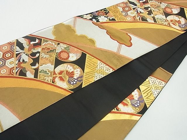 平和屋着物■六通柄袋帯 鳳凰吉祥花鳥文 金銀糸 逸品 sf3783