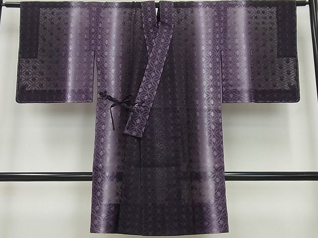 平和屋本店■極上 道中着 ロング丈 オーガンジー 松岡姫 スリーシーズン 春夏秋 七宝花文 伊と幸 反端付き 逸品 未使用4s219