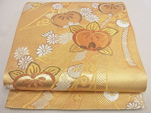 平和屋着物■六通柄袋帯 熨斗吉祥花文 金銀糸 逸品 du4130