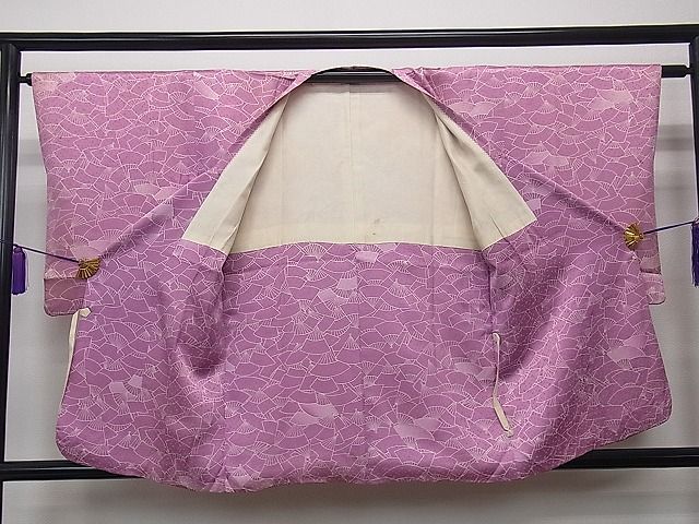 平和屋着物■道行コート 扇面文 逸品 dy8218