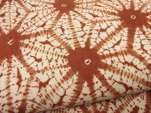 平和屋本店●極上 岩手の匠 草紫堂 南部絞り 茜染 綿 逸品4s248