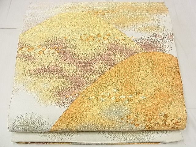平和屋着物■太鼓柄袋帯 遠山霞文 金銀糸 逸品 eg1536