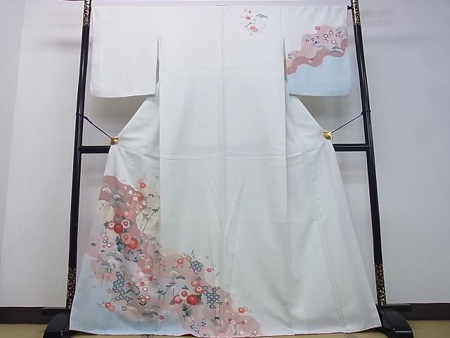 平和屋着物●洗える最高級着物 <英>はなぶさ謹製 訪問着 道長吉祥花文 金彩 洗える着物 DAAC1008ea