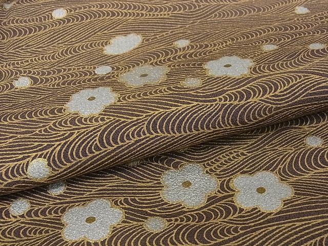 平和屋本店●極上 ジャパンオートクチュール 渡辺雪三郎 訪問着 舞梅文 織部 金銀彩 着丈167cm 裄丈67.5cm 正絹 逸品 4kk0293