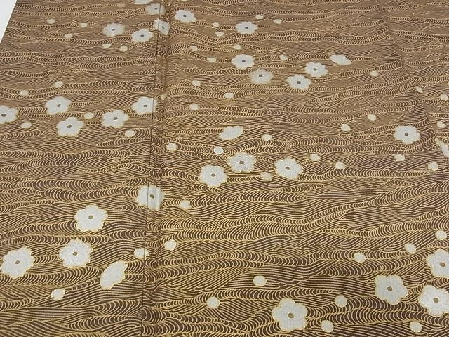 平和屋本店●極上 ジャパンオートクチュール 渡辺雪三郎 訪問着 舞梅文 織部 金銀彩 着丈167cm 裄丈67.5cm 正絹 逸品 4kk0293