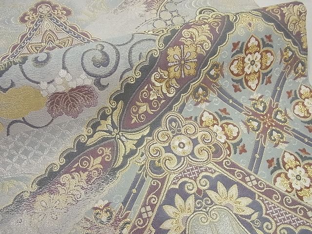 平和屋本店●極上 1897年創業 名門岡野 本場筑前博多織 千年工房 宗洋 六通柄袋帯 花唐草文 金銀糸 逸品 未使用4s414