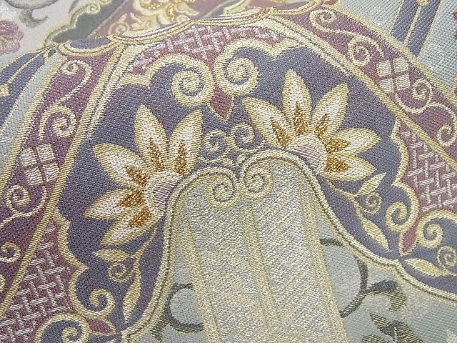 平和屋本店●極上 1897年創業 名門岡野 本場筑前博多織 千年工房 宗洋 六通柄袋帯 花唐草文 金銀糸 逸品 未使用4s414