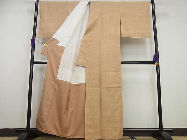 平和屋本店■極上 浦野理一 経節紬 焦香色 逸品 未使用4s310