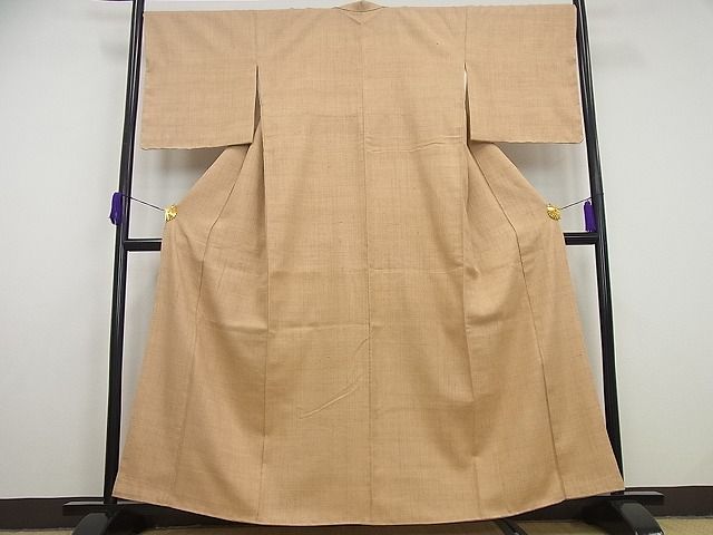 平和屋本店■極上 浦野理一 経節紬 焦香色 逸品 未使用4s310