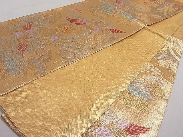 平和屋着物■六通柄袋帯 錦華 鳳凰草花文 金銀糸 逸品 CAAA2732ut
