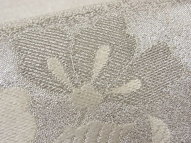 平和屋着物■六通太鼓柄袋帯 唐織 草花文 銀糸 逸品 CAAA2505ze
