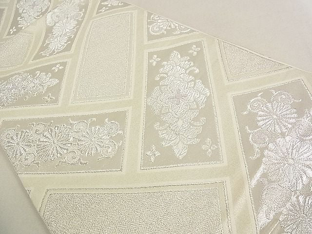 平和屋着物■六通柄袋帯 檜垣花唐草文 銀糸 逸品 DAAA3035rt
