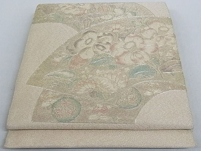 平和屋着物■太鼓柄袋帯 駒刺繍 辻が花 銀糸 正絹 逸品 AAAC2080Aog