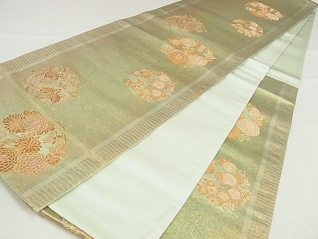平和屋着物■六通柄袋帯 花丸文 金糸 引箔 正絹 逸品 AAAC2794Ahg