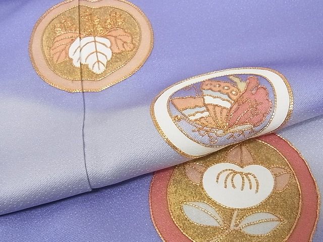 平和屋本店●極上 創業460年・千總 訪問着 駒刺繍 花蝶丸文 金彩 正絹 逸品 未使用 KAAA0443kk4