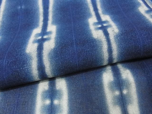 平和屋本店■極上 夏物 銀座もとじ 小紋 紗紬 本藍 間道 正絹 逸品 KAAA0470kk4