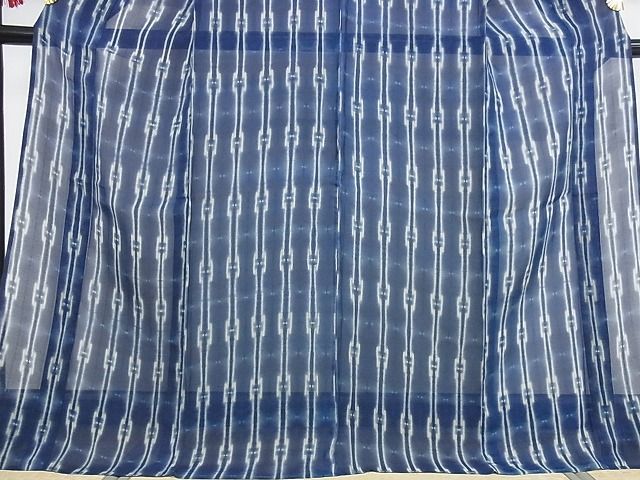 平和屋本店■極上 夏物 銀座もとじ 小紋 紗紬 本藍 間道 正絹 逸品 KAAA0470kk4