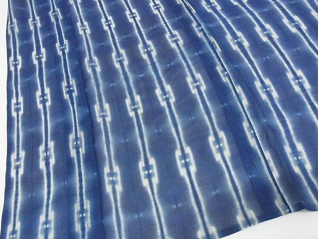 平和屋本店■極上 夏物 銀座もとじ 小紋 紗紬 本藍 間道 正絹 逸品 KAAA0470kk4