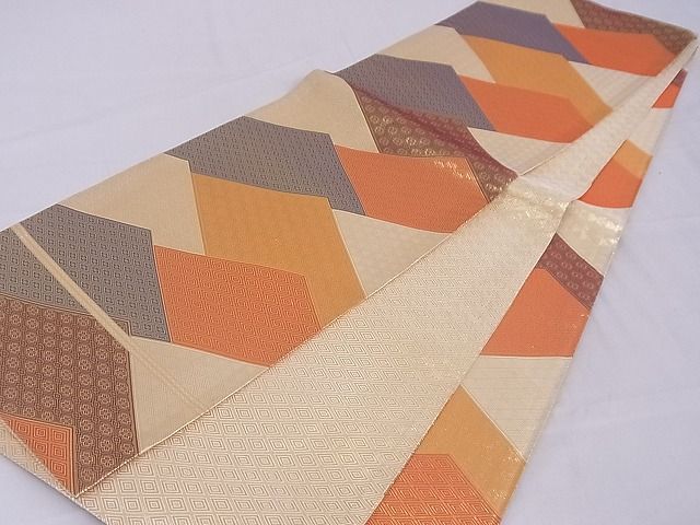 平和屋着物■佐賀錦 全通柄袋帯 菱繋 金糸 正絹 逸品 AAAC1910Ajz