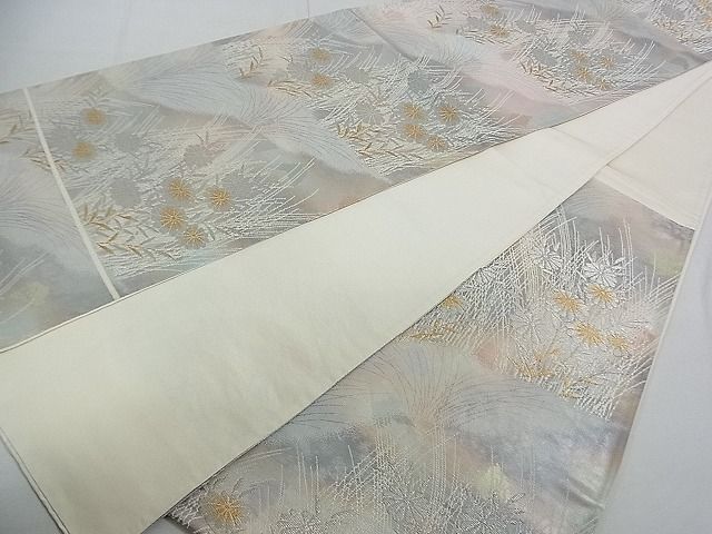 平和屋着物■六通柄袋帯 草花文 金銀糸 逸品 DAAB0080ud