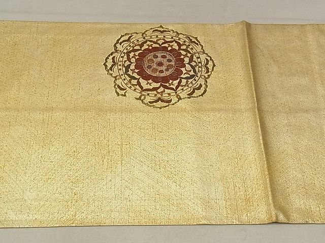 平和屋着物■太鼓柄袋帯 花丸文 金糸 正絹 逸品 AAAC1660Apf