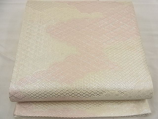 平和屋着物■佐賀錦 全通柄袋帯 雲取り亀甲文 銀糸 逸品 n-ea1903