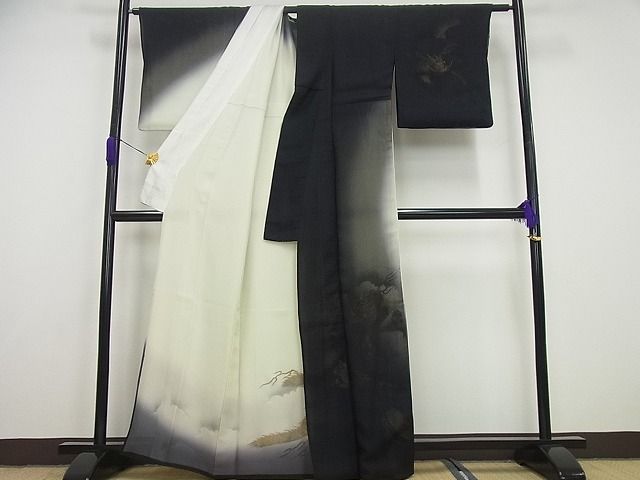 平和屋本店▽極上 訪問着 無双 紗袷 紗×絽 雲龍 金彩 逸品4s342