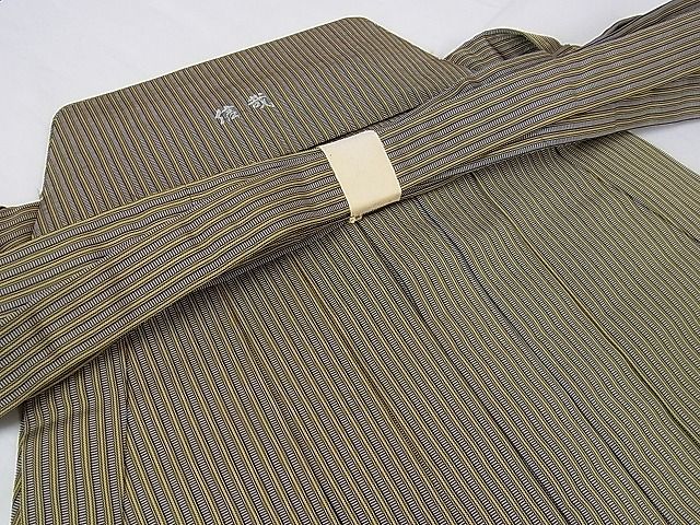 平和屋本店●極上 男性 人間国宝 甲田綏郎 精好仙台平 馬乗袴 縞 逸品 未使用 DZAA0079kh4