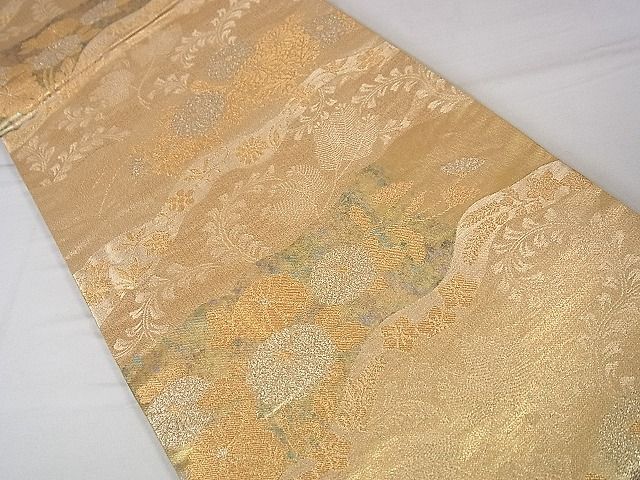 平和屋着物■六通柄袋帯 草花文 金糸 引箔 逸品 DAAB1134jm