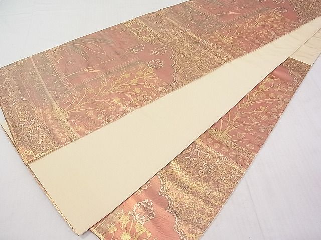 平和屋着物■六通柄袋帯 洋花文 逸品 DAAA2219mz