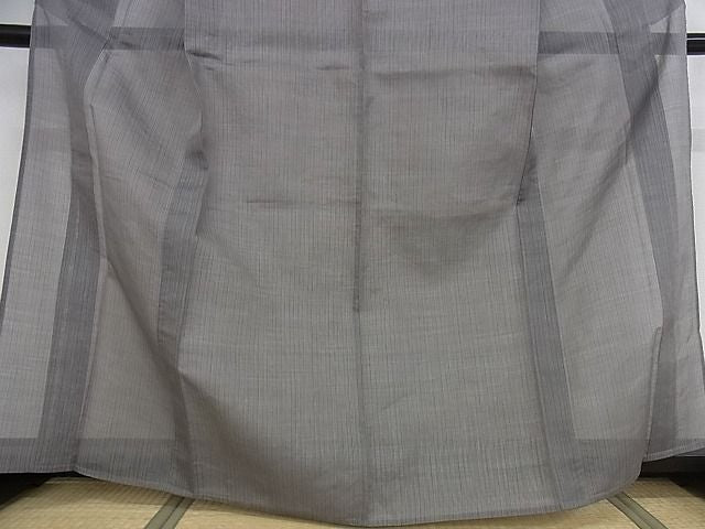 平和屋本店■極上 夏物 石川県指定無形文化財 能登上布 本麻手織上布 間道 煤色 証紙付き 麻 逸品 未使用 KAAA0593kk4