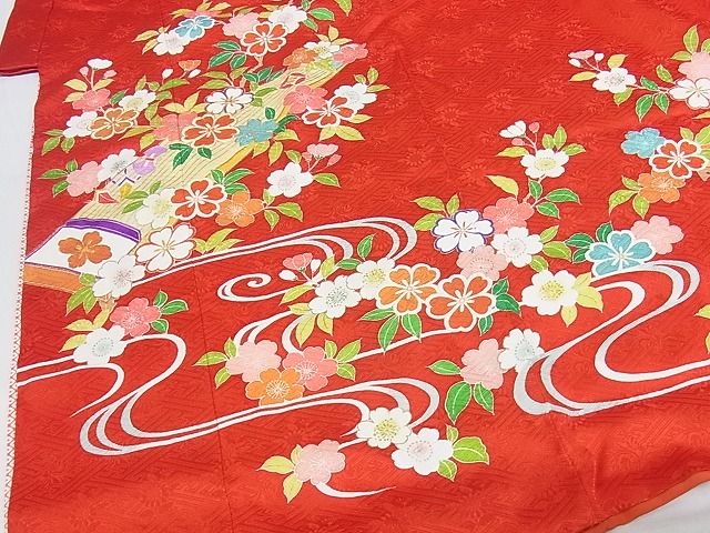 平和屋本店■極上 創業460年・千總 子供 祝着 七五三 女の子 7歳 駒刺繍 花楽器文 金彩 正絹 逸品 KAAA0584kk4