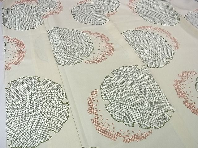 平和屋本店*極上 夏物 石川県指定無形文化財 夏牛首紬 白山工房 手織り 鹿の子 雪輪 証紙付き 逸品 未使用 DZAA0115kh4