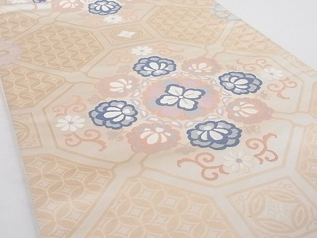 平和屋着物◎六通柄袋帯 唐織 蜀江花文 金銀糸 正絹 逸品 AAAD7944Agk
